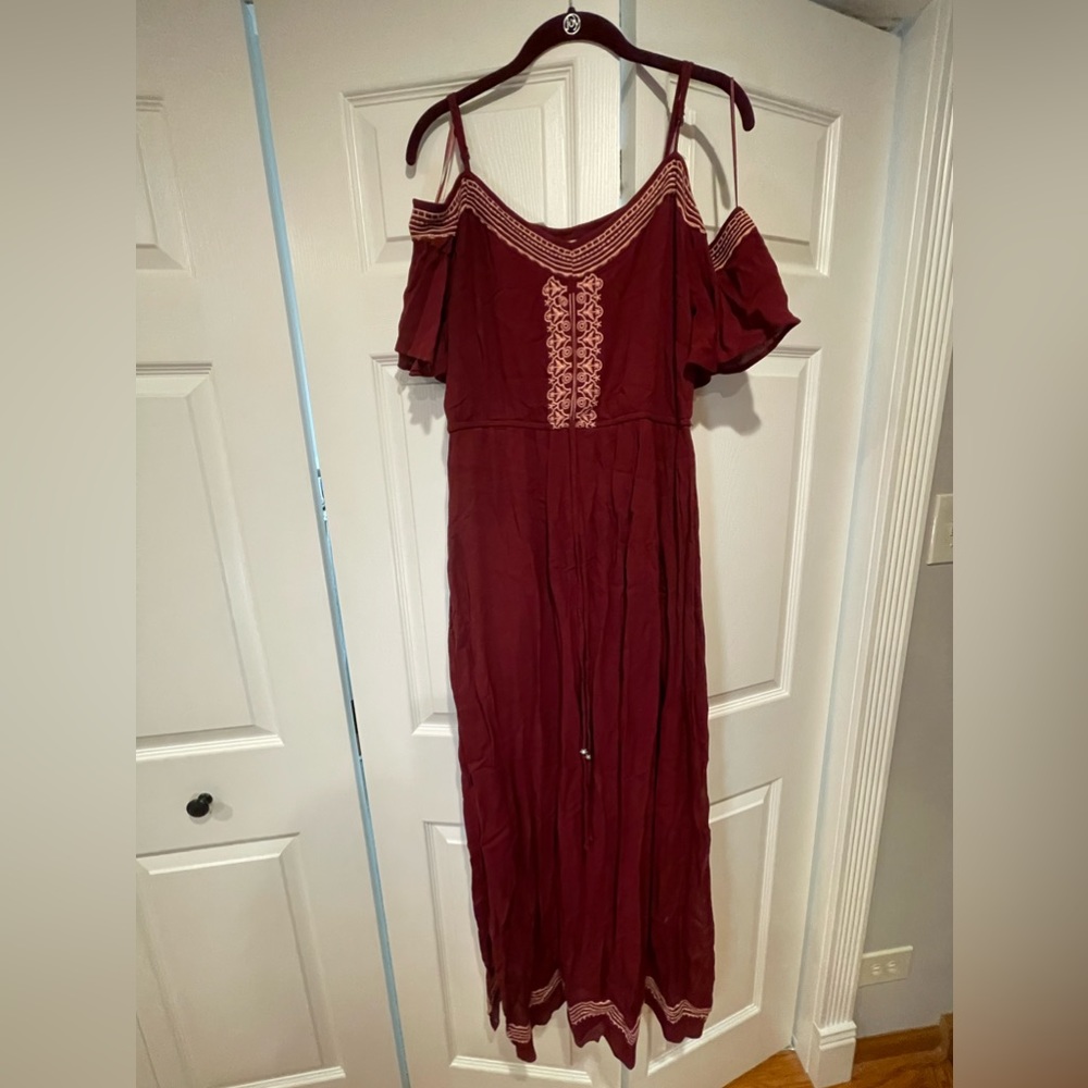 Maroon Tribal Maxi Dress. Size M.